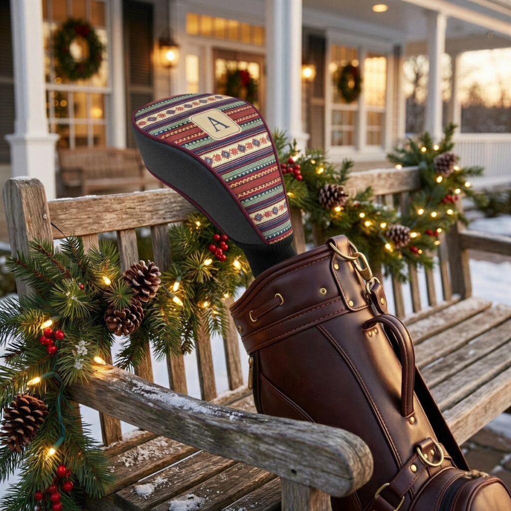 Personalized Fair Isle golf driver head cover
